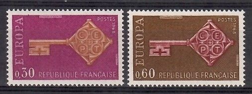 Znaczek Francja 1968 Mi 1621-1622 Czyste **