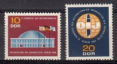 Znaczek NRD / DDR 1966 Mi 1212-1213 Czyste **