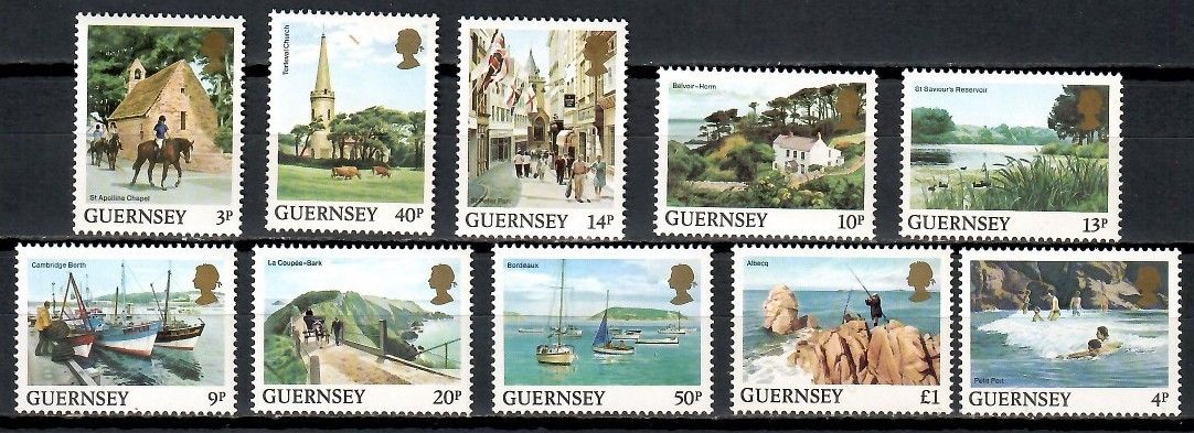 Znaczek Guernsey 1984 Mi 288-297 Czyste **