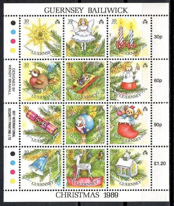 Znaczek Guernsey 1989 Mi ark 470-481 Czyste **