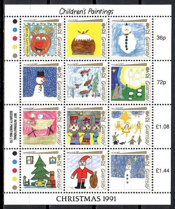 Znaczek Guernsey 1991 Mi ark 537-548 Czyste **