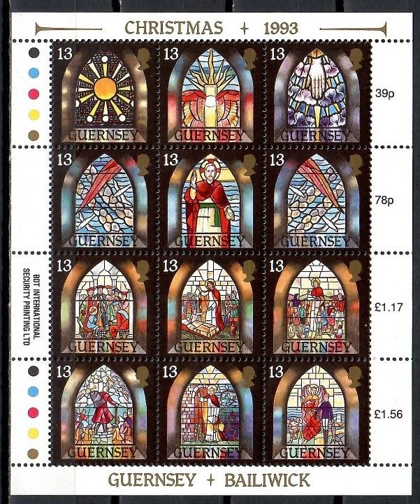 Znaczek Guernsey 1993 Mi ark 622-633 Czyste **
