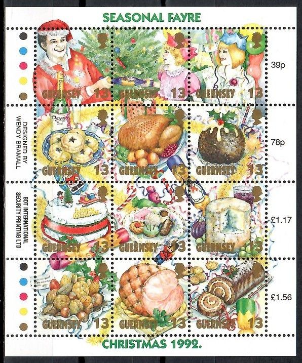 Znaczek Guernsey 1992 Mi ark 578-589 Czyste **