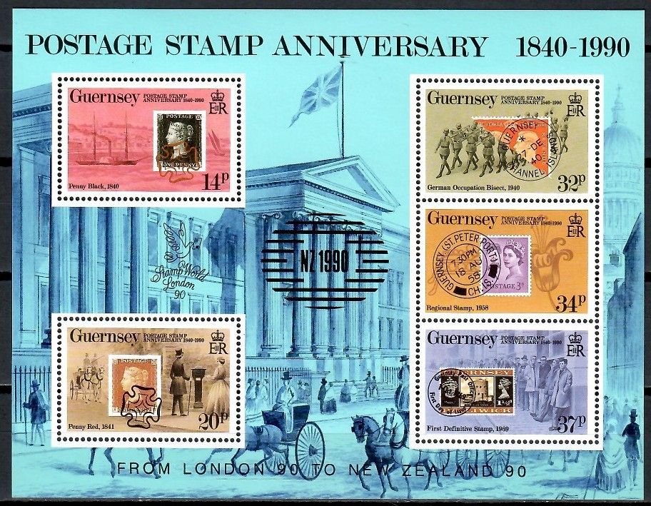 Znaczek Guernsey 1990 Mi bl 6I Czyste **