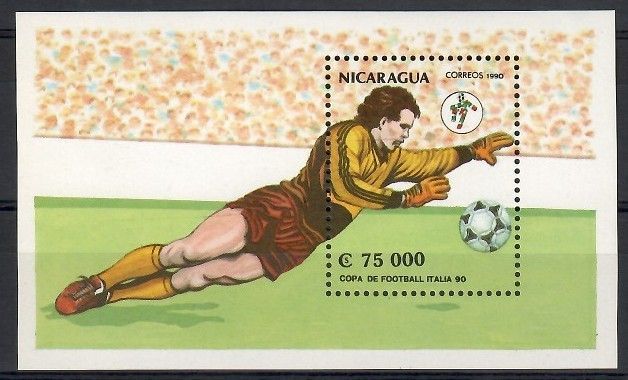 Znaczek Nikaragua 1990 Mi bl 190 Czyste **