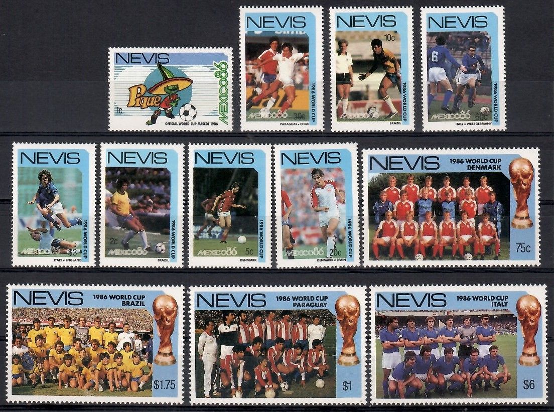 Znaczek Nevis 1986 Mi 377-388 Czyste **