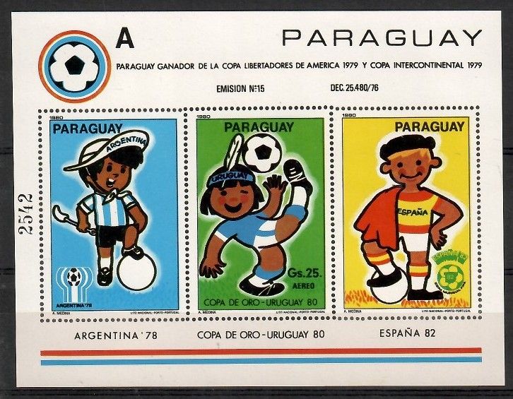 Znaczek Paragwaj 1980 Mi bl 358 Czyste **