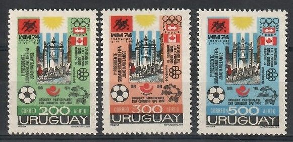 Znaczek Urugwaj 1974 Mi 1313-1315 Czyste **