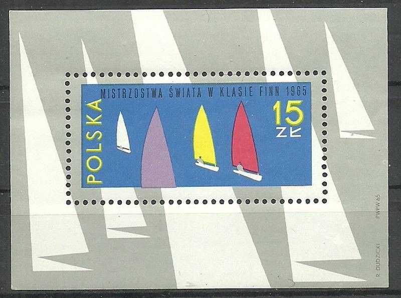 Znaczek Polska 1965 Mi bl 36 Fi bl 45 Czyste **