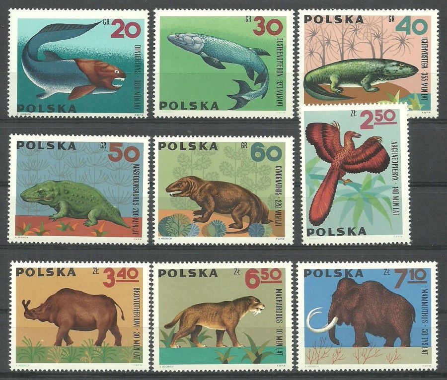 Znaczek Polska 1966 Mi 1655-1663 Fi 1506-1514 Czyste **