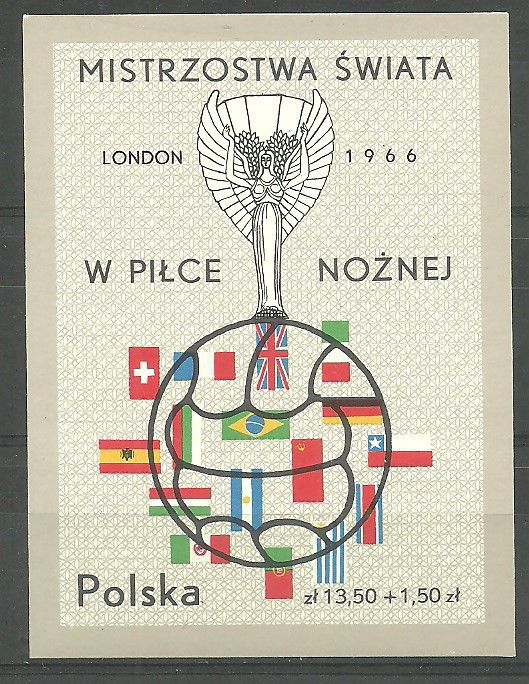 Znaczek Polska 1966 Mi bl 38 Czyste **
