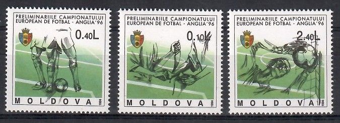 Znaczek Mołdawia 1994 Mi 133-135 Czyste **
