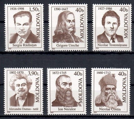 Znaczek Mołdawia 2002 Mi 437-442 Czyste **