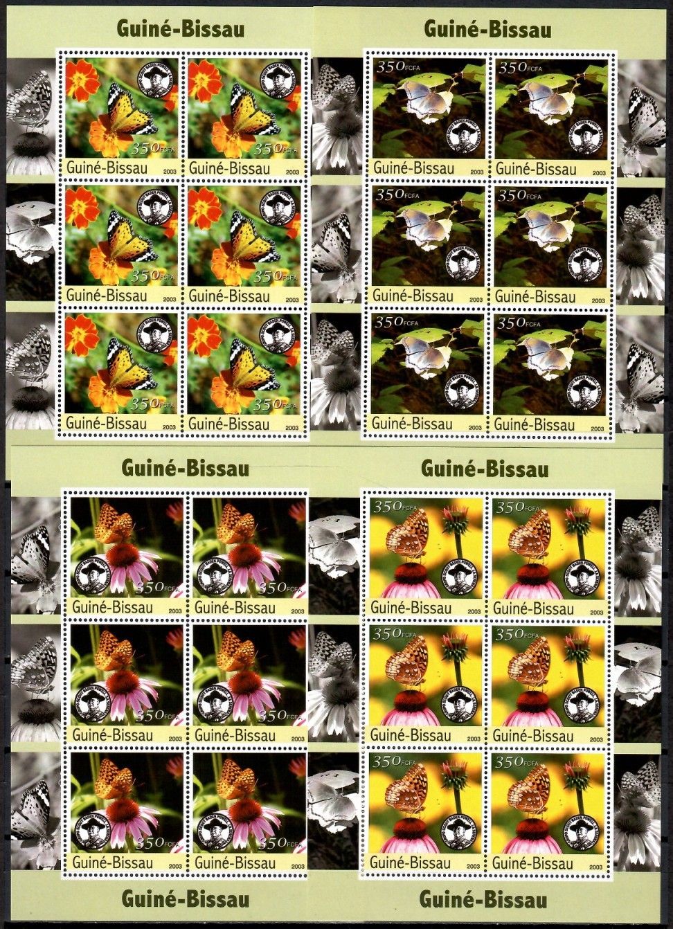 Znaczek Gwinea Bissau 2003 Mi zd ark 2033-2036 Czyste **