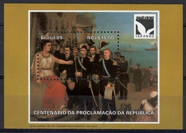 Znaczek Brazylia 1989 Mi bl 81 Czyste **