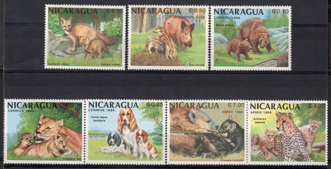 Znaczek Nikaragua 1988 Mi 2871-2877 Czyste **