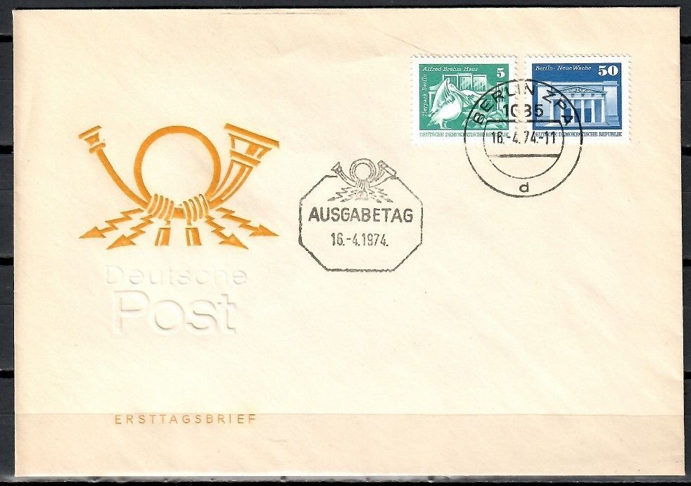 Znaczek NRD / DDR 1974 Mi 1947-1948 FDC