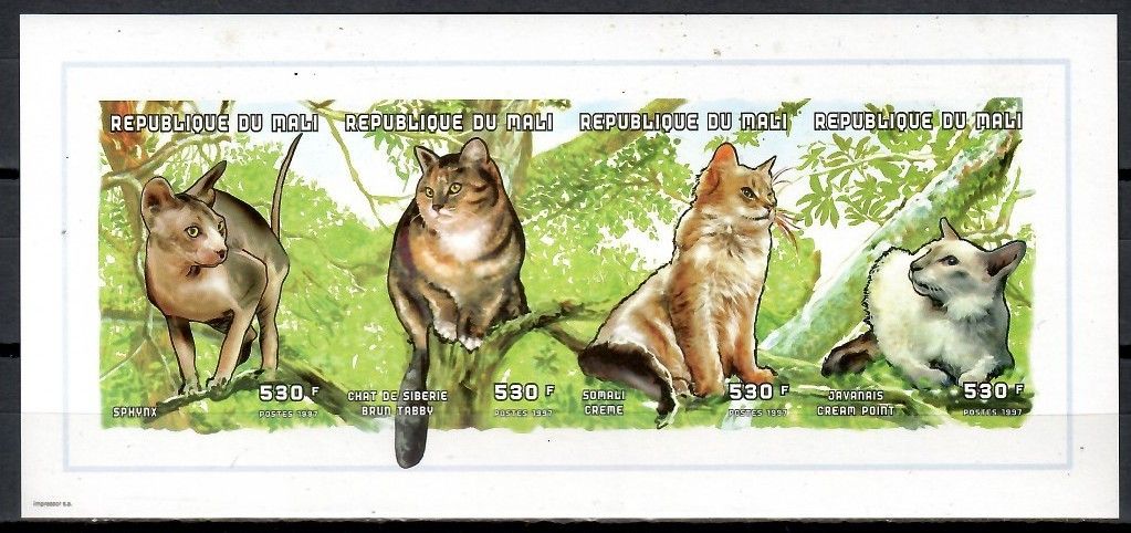 Znaczek Mali 1998 Mi ark 1991-1994B Czyste **