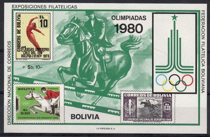 Znaczek Boliwia 1979 Mi bl 88 Czyste **