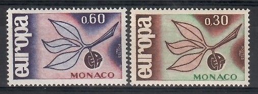 Znaczek Monako 1965 Mi 810-811 Czyste **