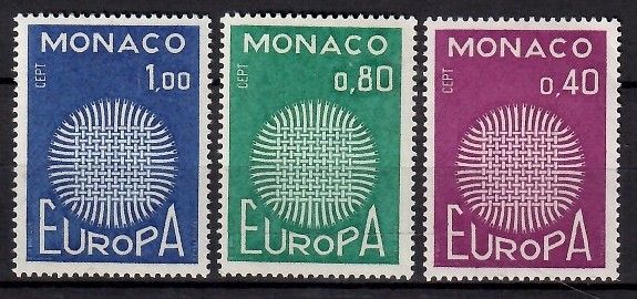 Znaczek Monako 1970 Mi 977-979 Czyste **