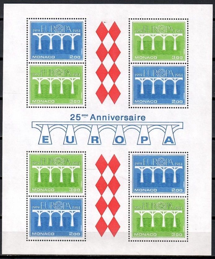 Znaczek Monako 1984 Mi bl 26 Czyste **
