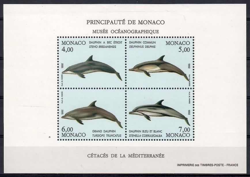Znaczek Monako 1992 Mi bl 54 Czyste **