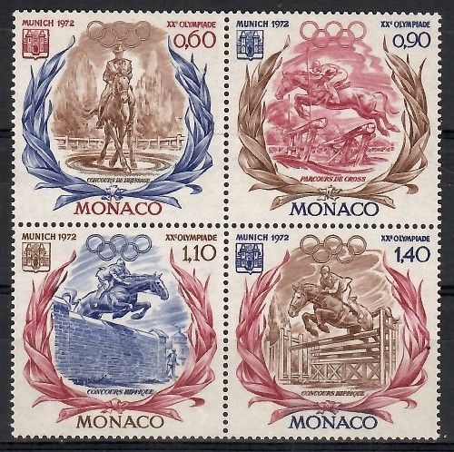 Znaczek Monako 1972 Mi 1045-1048 Czyste **