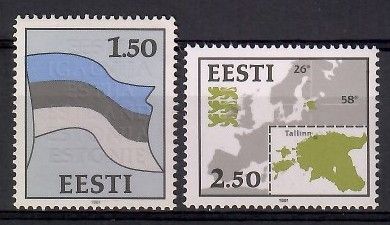 Znaczek Estonia 1991 Mi 174-175 Czyste **
