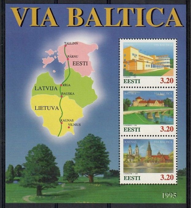 Znaczek Estonia 1995 Mi bl 8 Czyste **