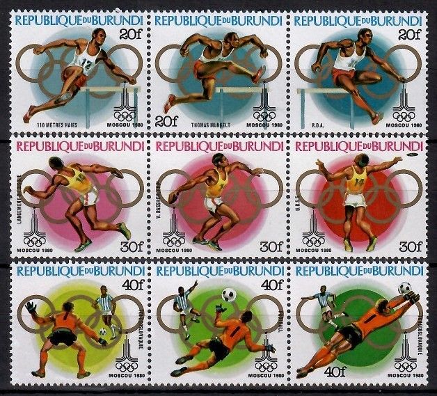 Znaczek Burundi 1980 Mi 1540-1548 Czyste **