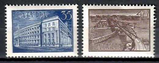 Znaczek Łotwa 1938 Mi 262-263 Czyste **