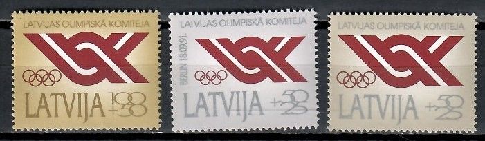 Znaczek Łotwa 1992 Mi 323-325 Czyste **