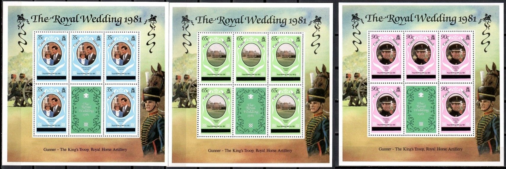 Znaczek Caicos Islands 1981 Mi ark 8-10I Czyste **