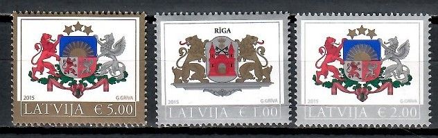 Znaczek Łotwa 2015 Mi 935-937 Czyste **