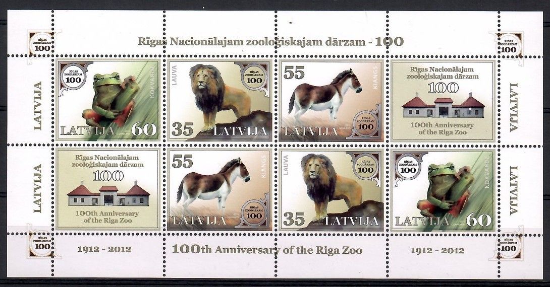 Znaczek Łotwa 2012 Mi ark 831-833 Czyste **