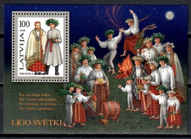 Znaczek Łotwa 1998 Mi bl 12 Czyste **