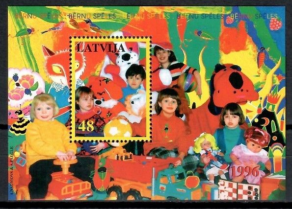 Znaczek Łotwa 1996 Mi bl 8 Czyste **