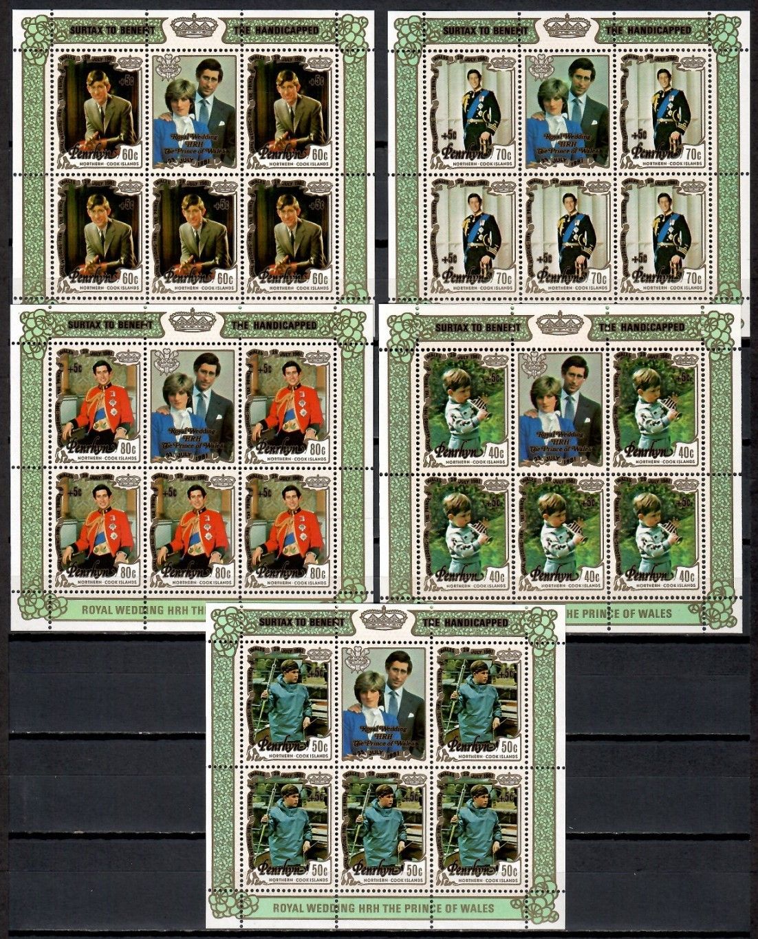 Znaczek Penrhyn 1981 Mi ark 227-231 Czyste **