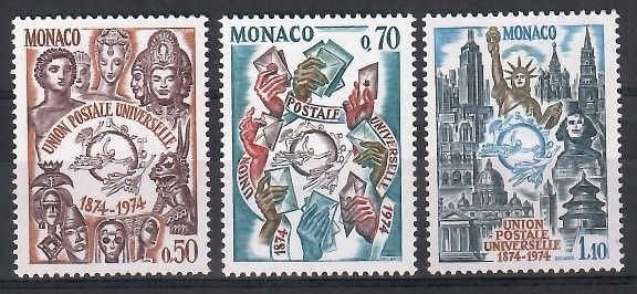Znaczek Monako 1974 Mi 1110-1112 Czyste **