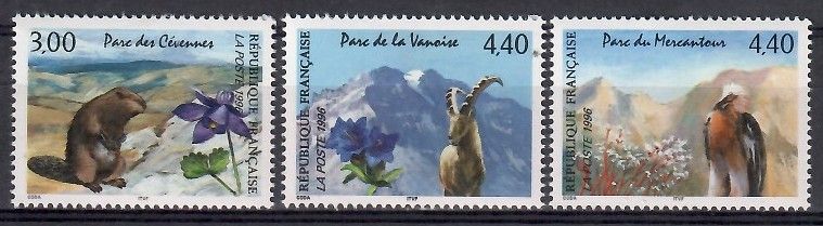 Znaczek Francja 1996 Mi 3145-3147 Czyste **