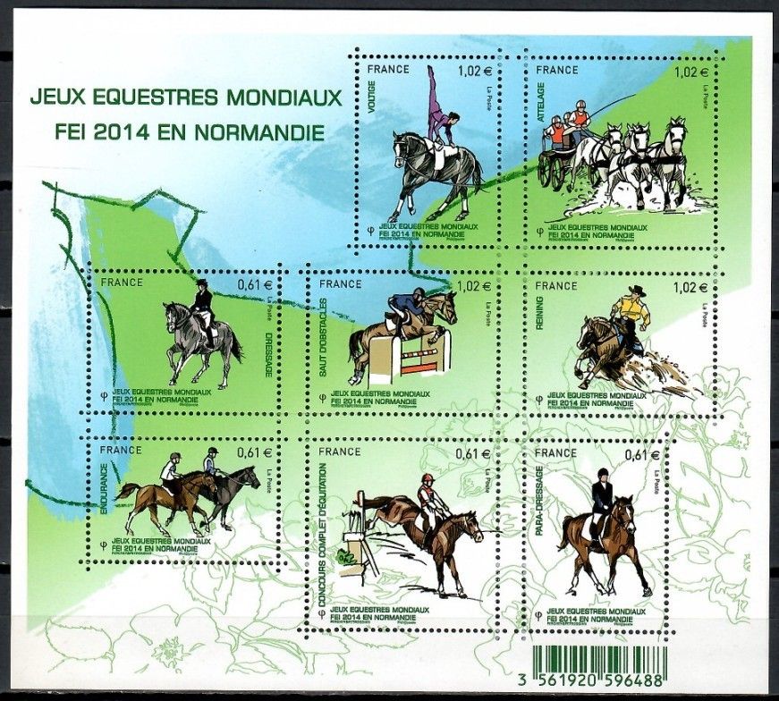 Znaczek Francja 2014 Mi ark 5949-5956 Czyste **