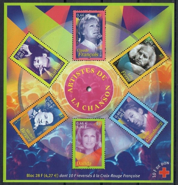 Znaczek Francja 2001 Mi bl 26 Czyste **