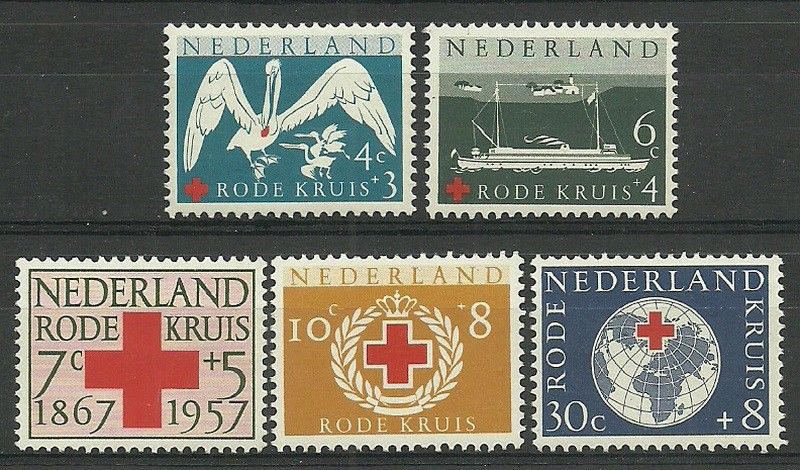 Znaczek Holandia 1957 Mi 699-703 Czyste **