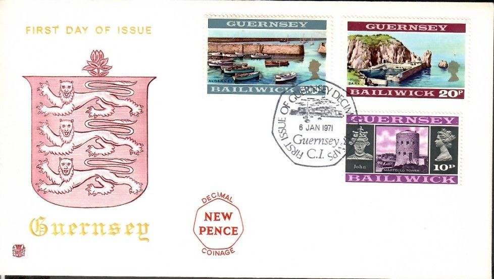 Znaczek Guernsey 1971 Mi 51-53 FDC