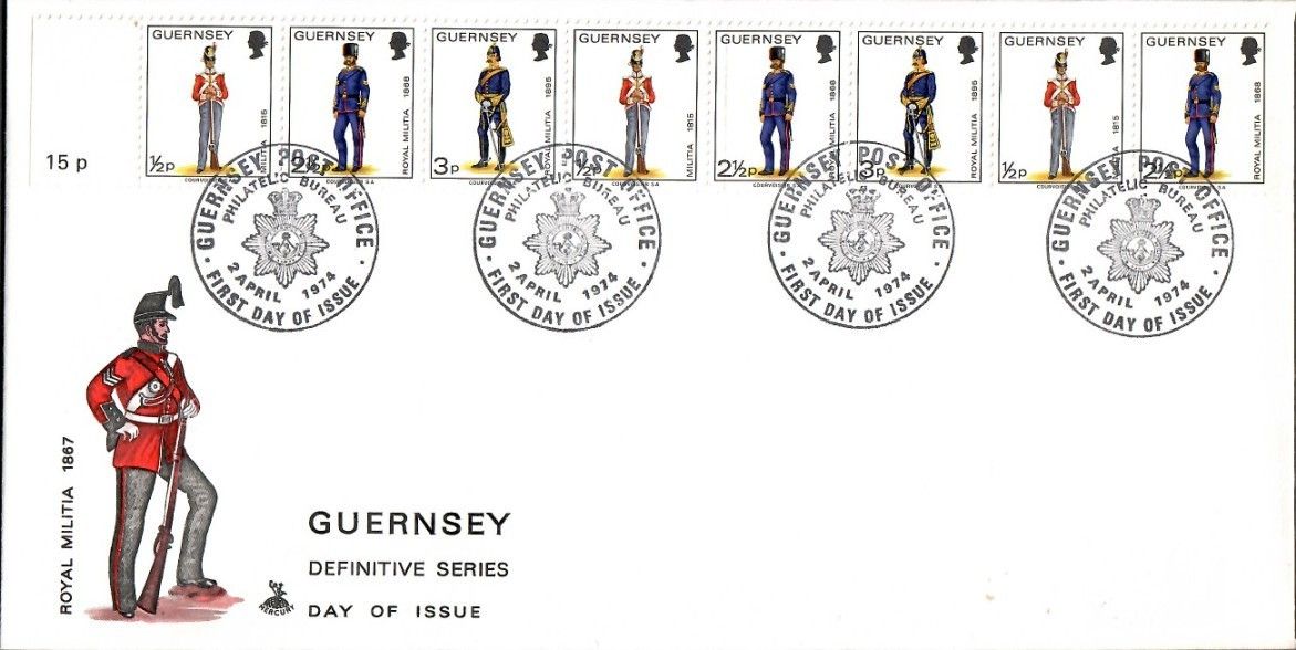 Znaczek Guernsey 1974 Mi 93,97-98 FDC