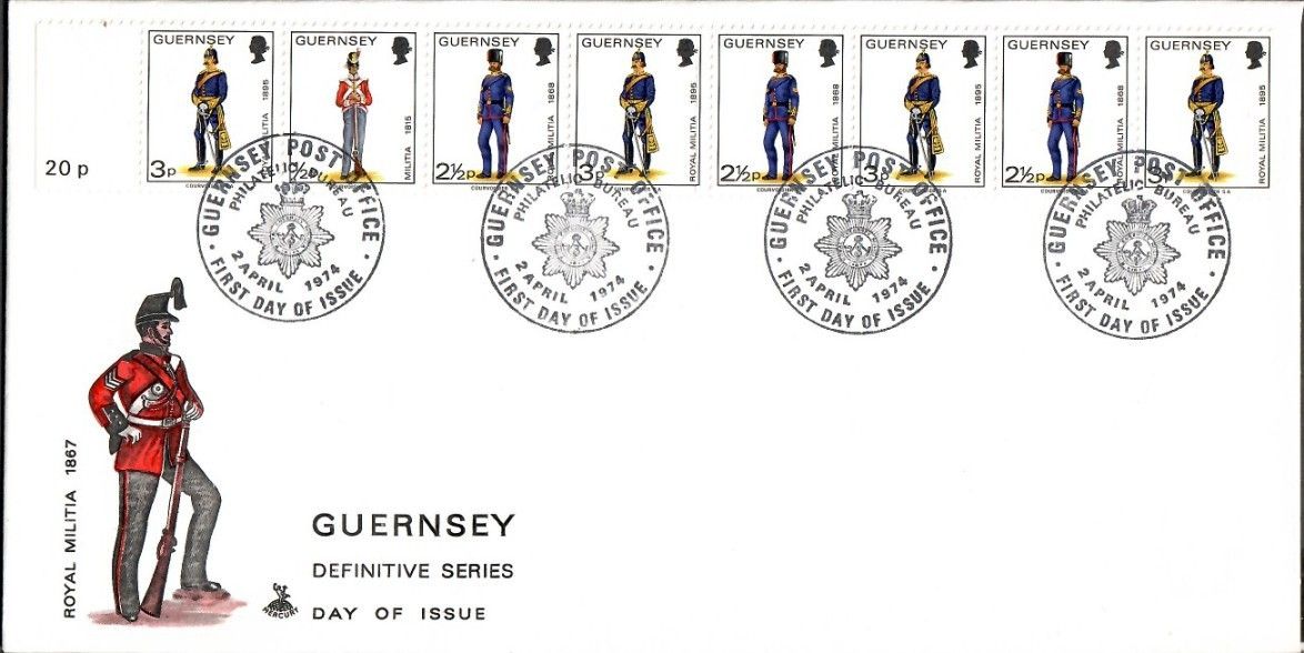 Znaczek Guernsey 1974 Mi 94,97-98 FDC
