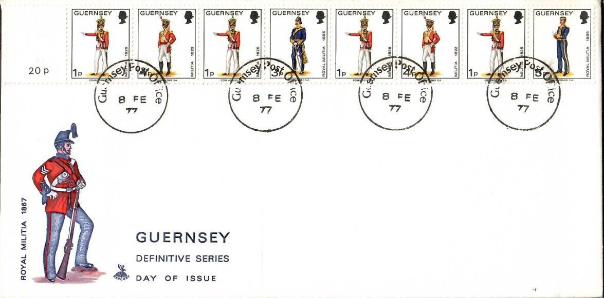 Znaczek Guernsey 1974 Mi 94,98,100,135 FDC