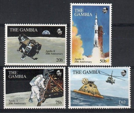 Znaczek Gambia 1990 Mi 987-989+994 Czyste **