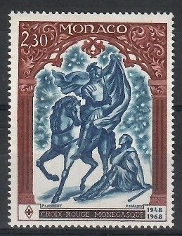 Znaczek Monako 1968 Mi 889 Czyste **